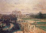 Camille Pissarro The Tuileries Gardens in Rain France oil painting artist